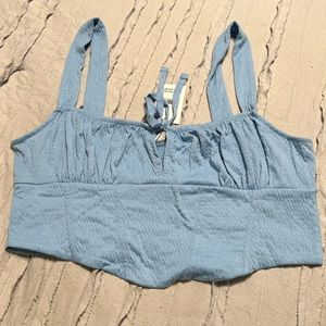 cotton on blue crop top